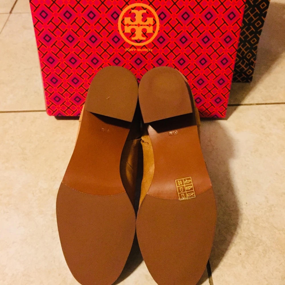 Tory Burch Marsden Suede Booties Tan Size 7.5 New - Picture 4 of 6